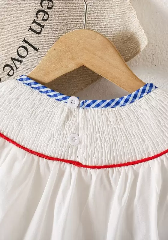 Embroidered ABC Pattern Plaid Shorts Set
