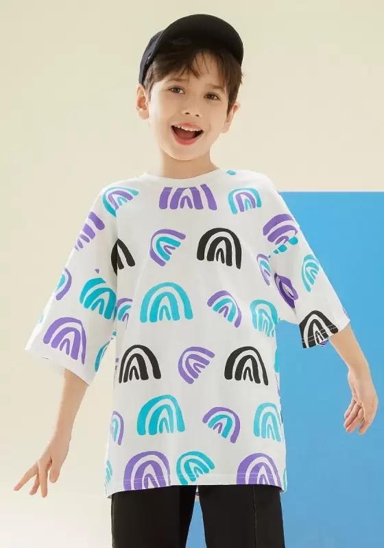 Vibrant Rainbow Print T Shirt