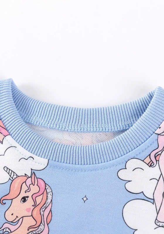 Unicorn Print Long Sleeve Sweatshirt