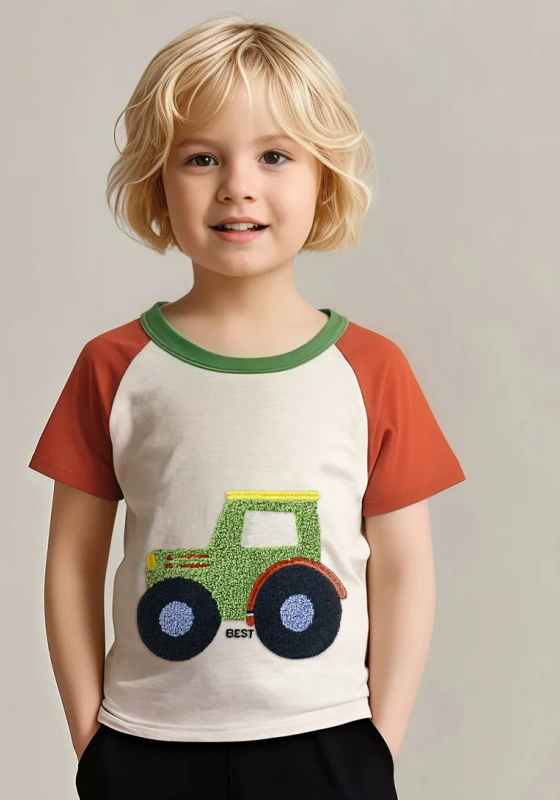 Color Car Embroidered Tee