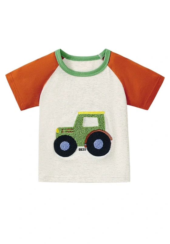 Color Car Embroidered Tee