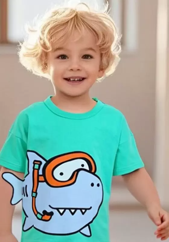 Shark Print T Shirt