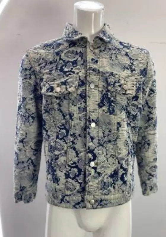 Print Washed Denim Jacket