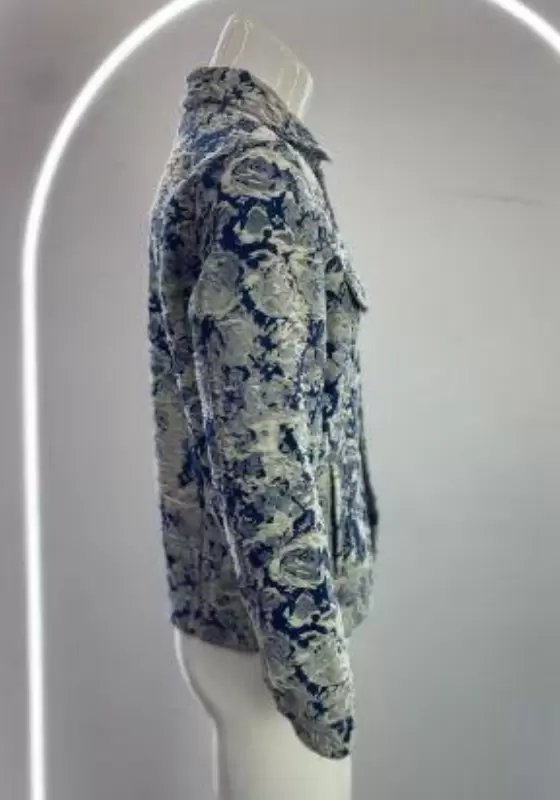 Print Washed Denim Jacket