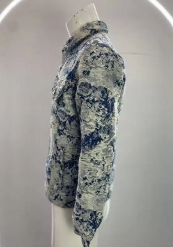 Print Washed Denim Jacket