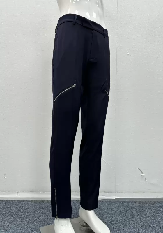 Zip Detail Casual Pants