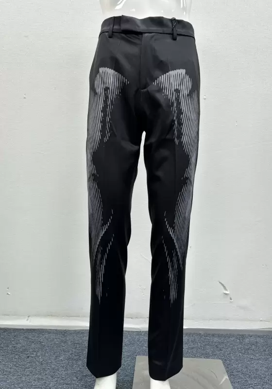 Abstract Stripe Straight Leg Pants