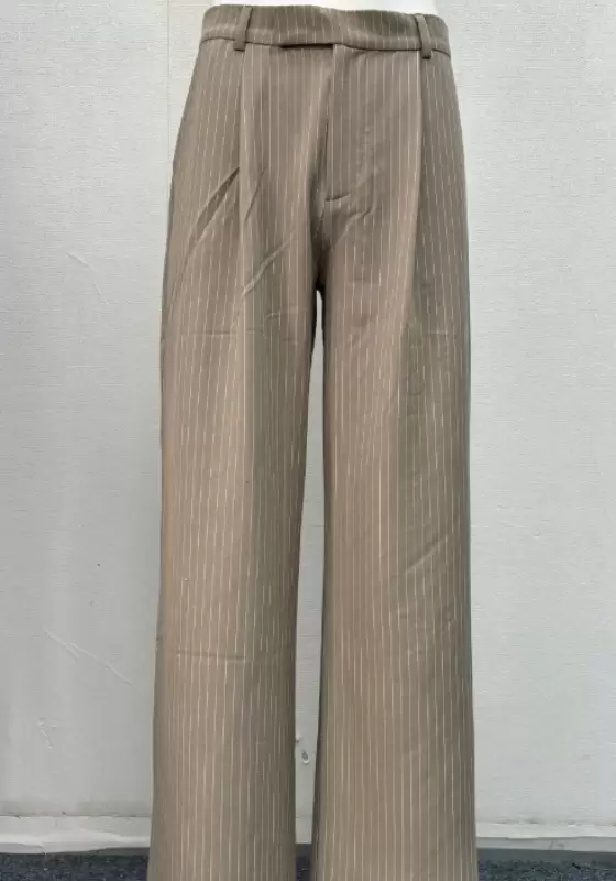Vintage Stripe Wide-Leg Trousers