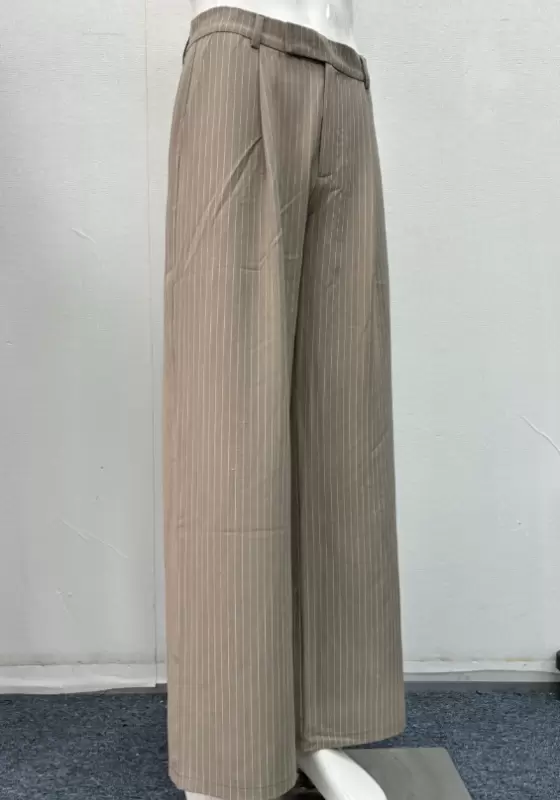 Vintage Stripe Wide-Leg Trousers