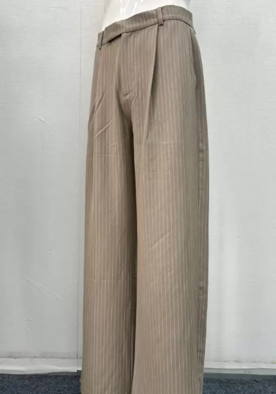 Vintage Stripe Wide-Leg Trousers