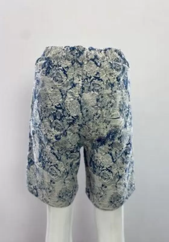 Blue Geometric Print Shorts
