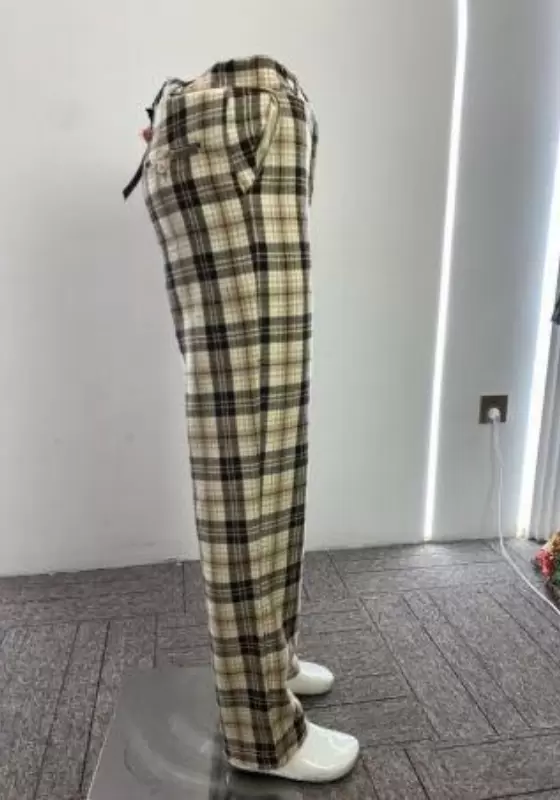 British Check Wide Leg Trousers