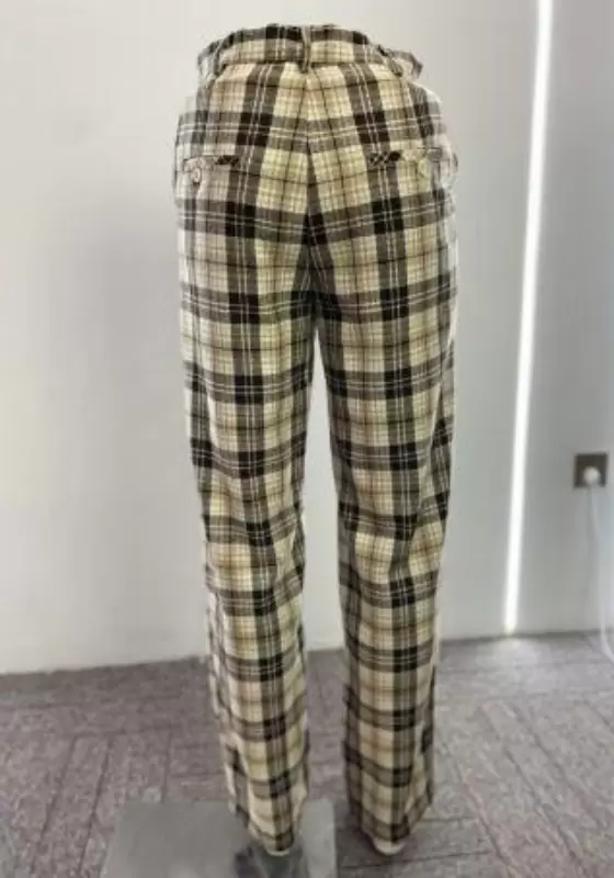 British Check Wide Leg Trousers