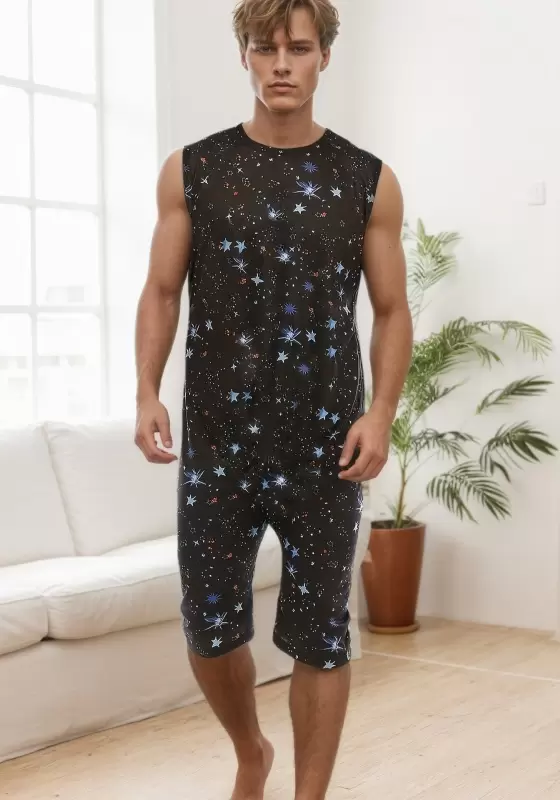 Print Sleeveless Jumpsuit Pajamas​