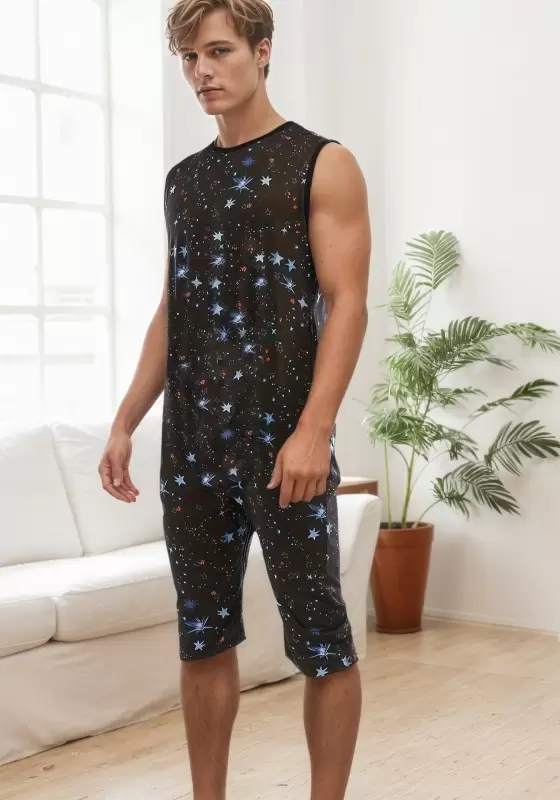 Print Sleeveless Jumpsuit Pajamas​