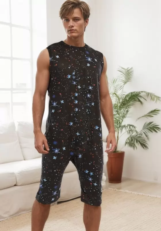 Print Sleeveless Jumpsuit Pajamas​