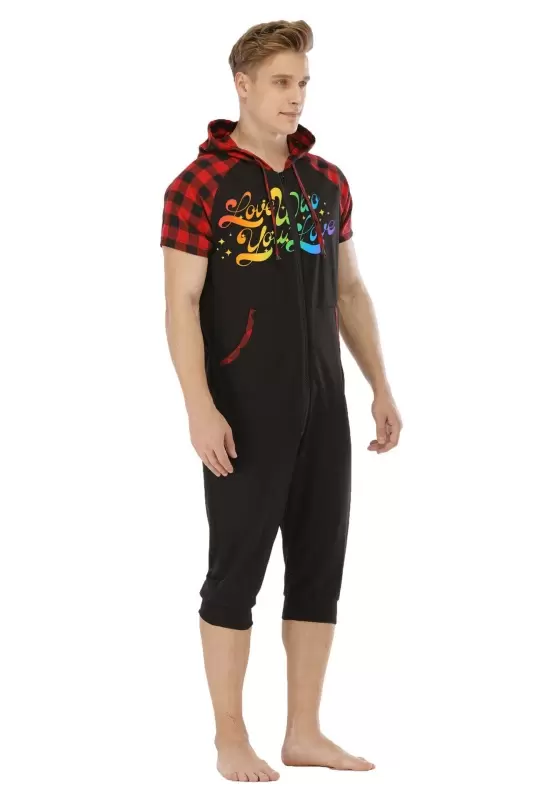 Plaid Hooded Zip Front Jumpsuit​