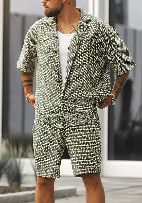 Print Buttons Leisure Shorts Set​