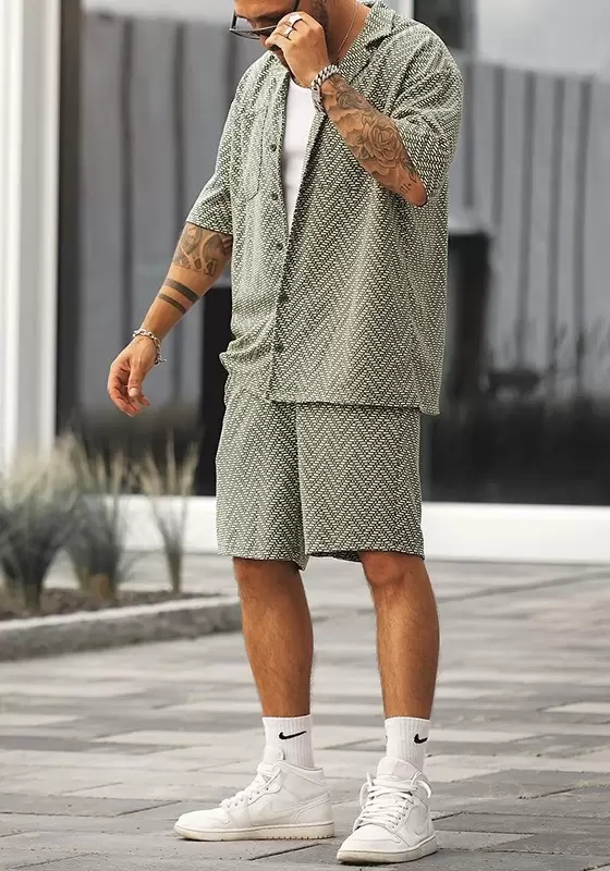 Print Buttons Leisure Shorts Set​