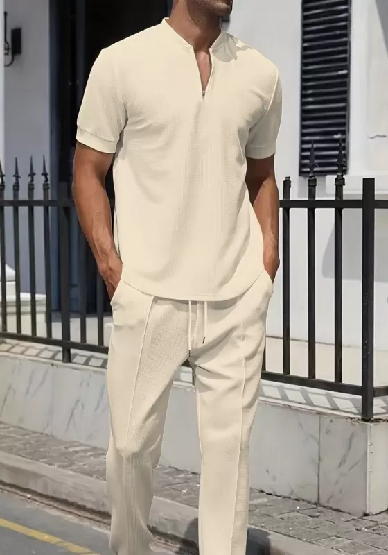 Men's Zippered Casual Pants Set​