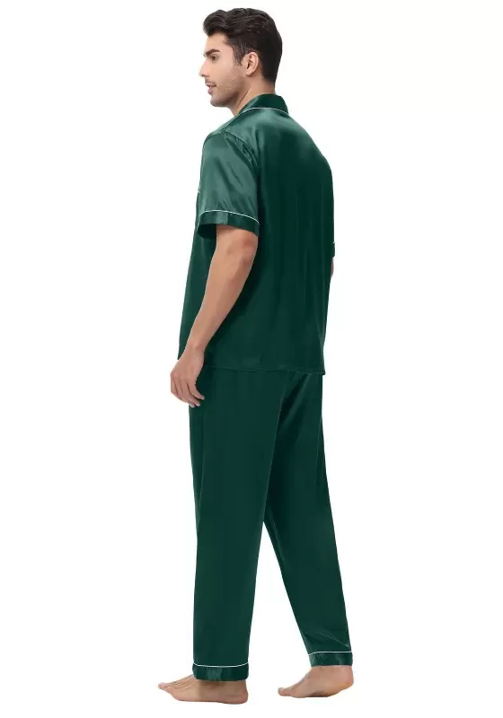 Men's Silk Short Sleeve Lounge Set​