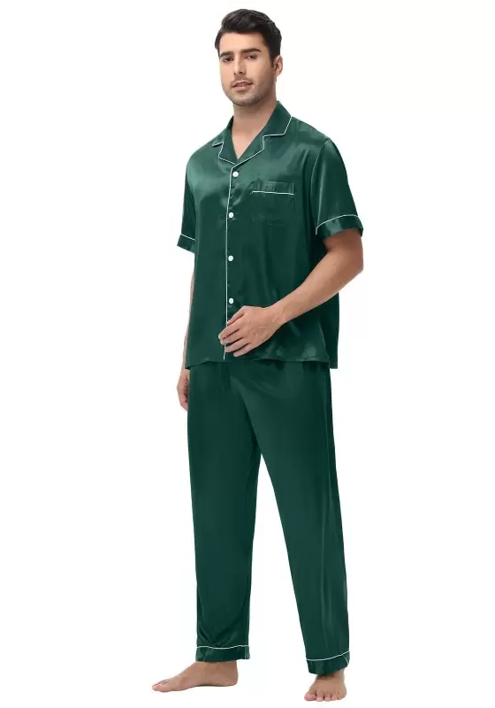 Men's Silk Short Sleeve Lounge Set​