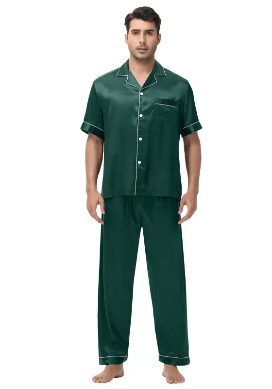 Men's Silk Short Sleeve Lounge Set​