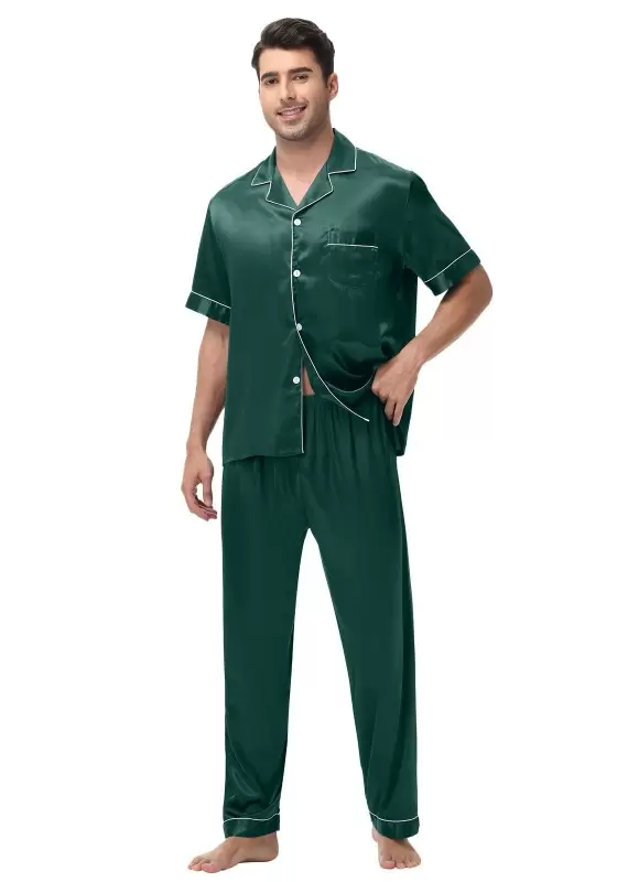 Men's Silk Short Sleeve Lounge Set​