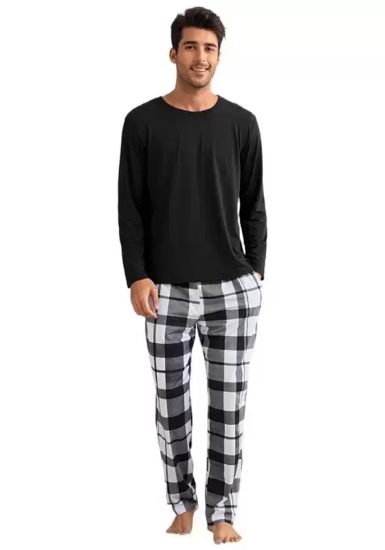 Men's Plaid Print Lounge Set​