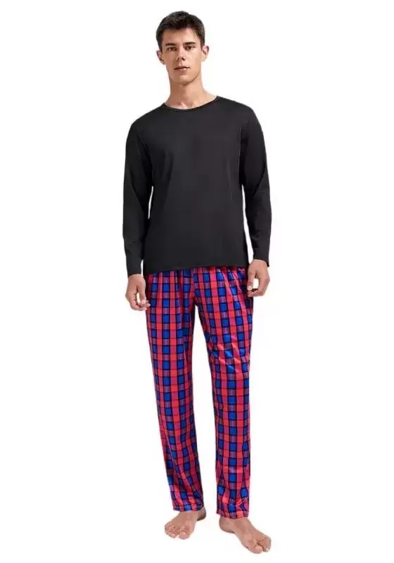 Men's Plaid Print Lounge Set​