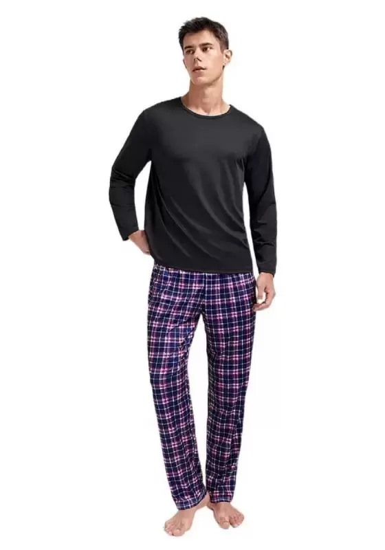 Men's Plaid Print Lounge Set​
