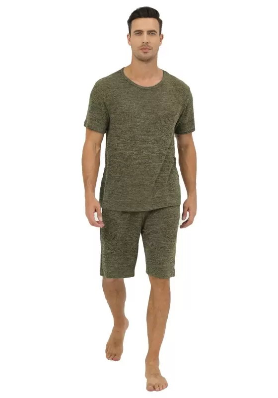 ​​Olive Green Short Sleeve Loungewear Set