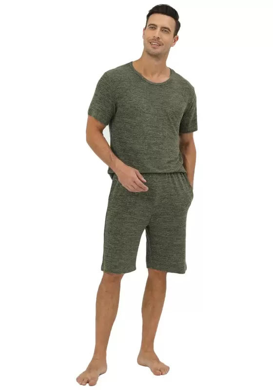 ​​Olive Green Short Sleeve Loungewear Set