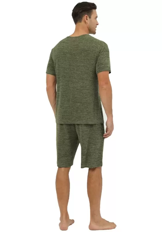 ​​Olive Green Short Sleeve Loungewear Set