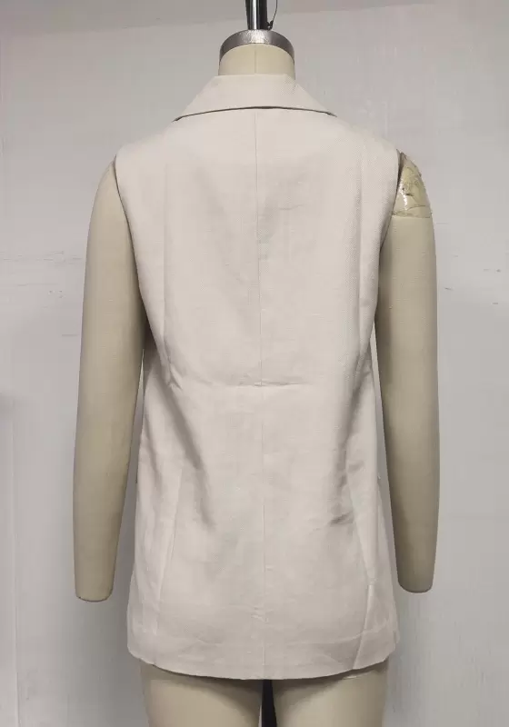 Single Button Sleeveless Suit Vest