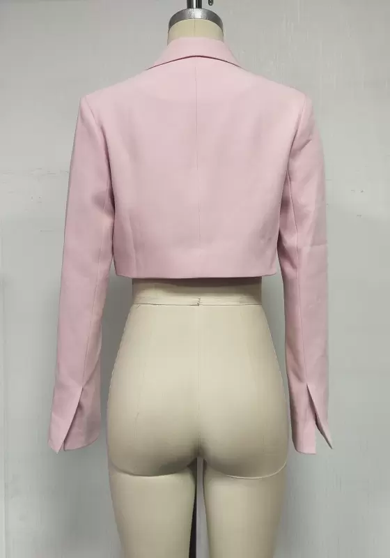 Pink Long Sleeve Short Blazer