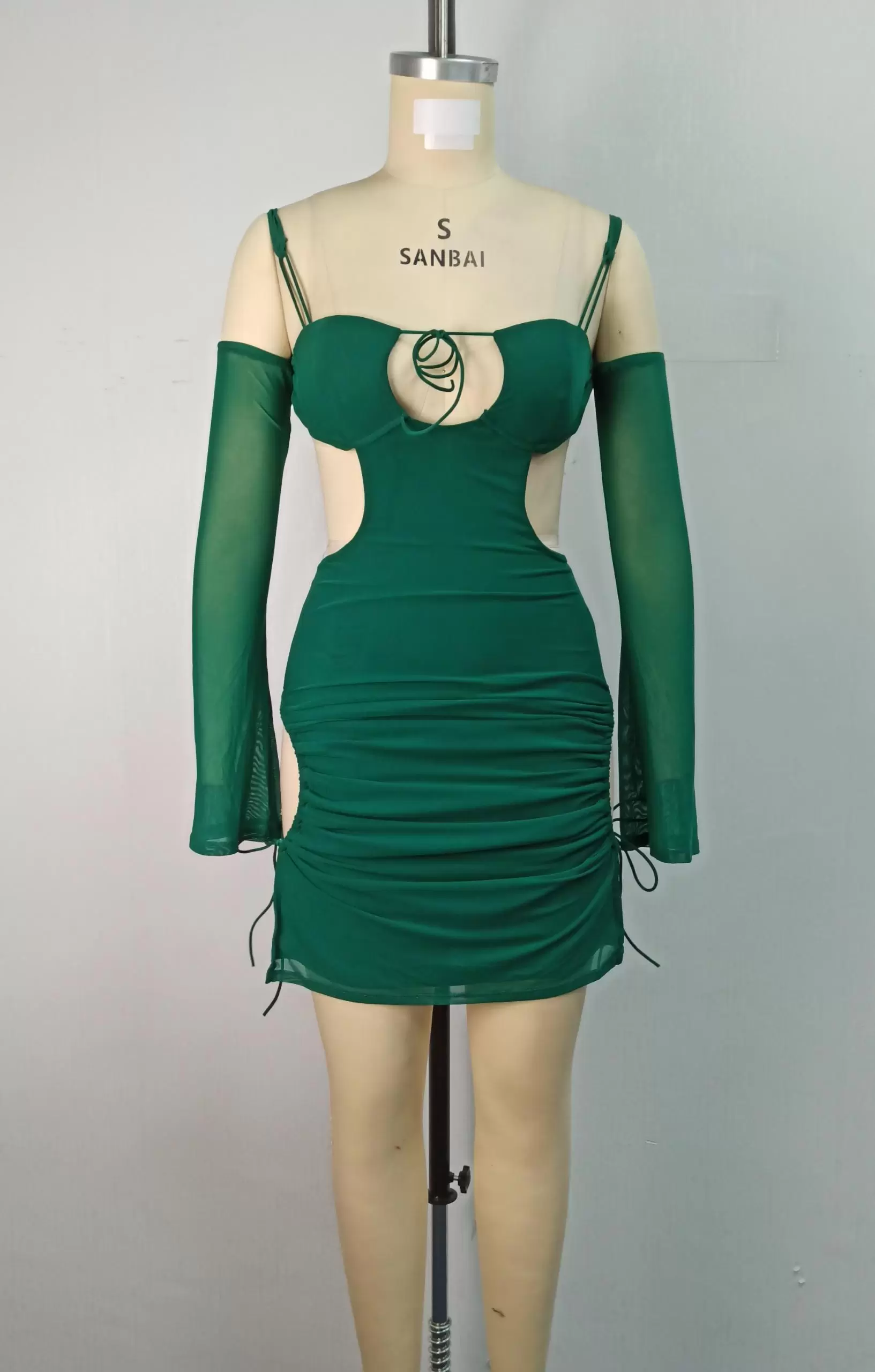 Cut Out Tie Cold Shoulder Dress
