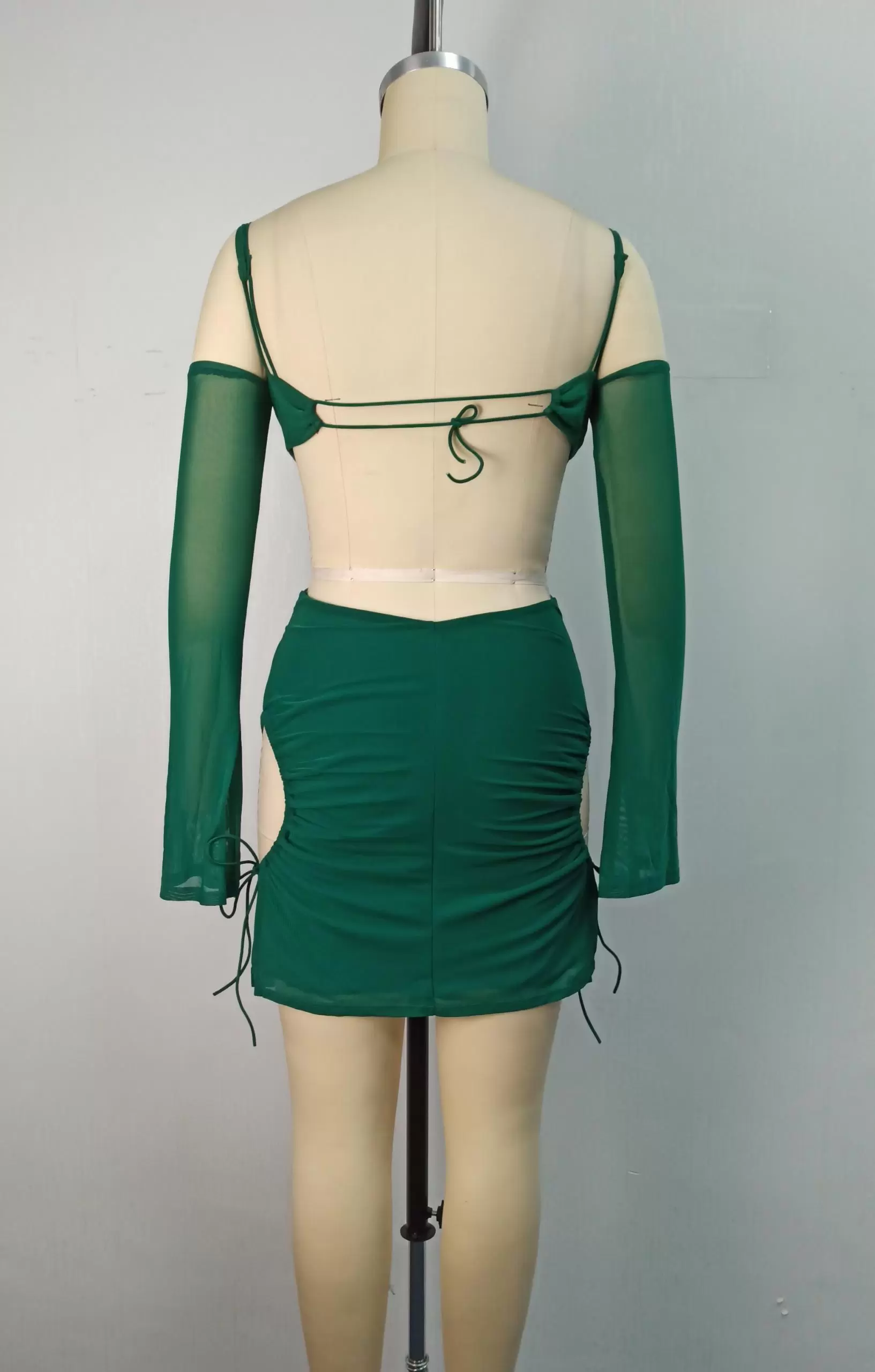 Cut Out Tie Cold Shoulder Dress