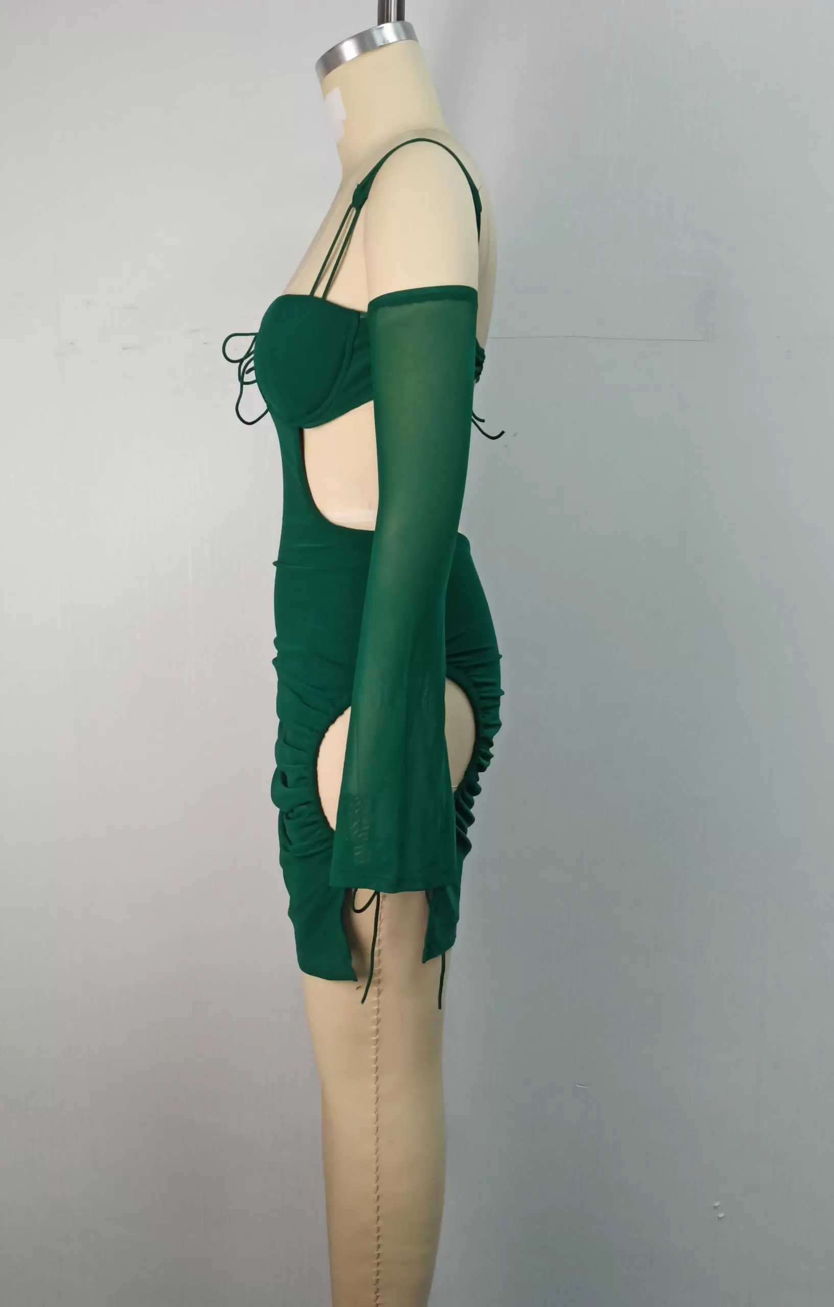 Cut Out Tie Cold Shoulder Dress