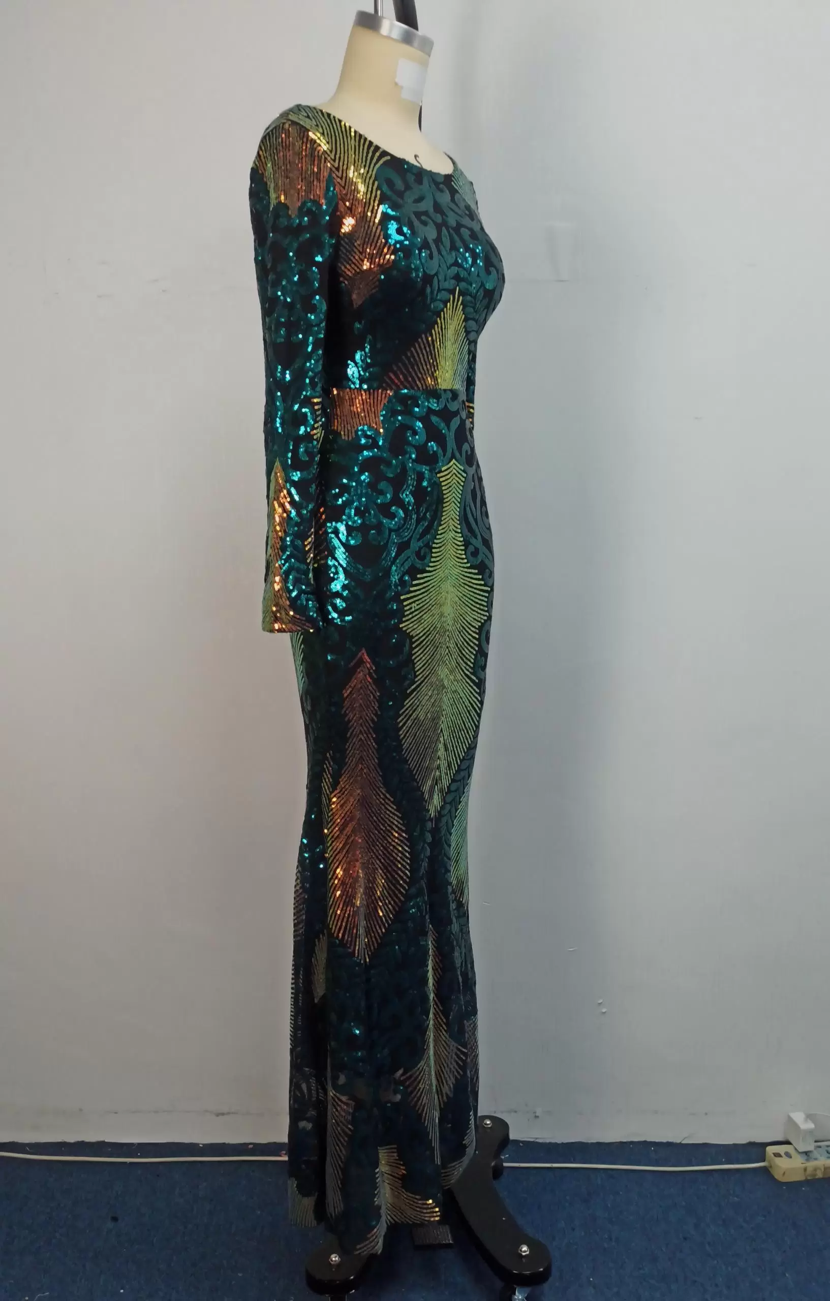 Sequin Backless Evening Gown Dress