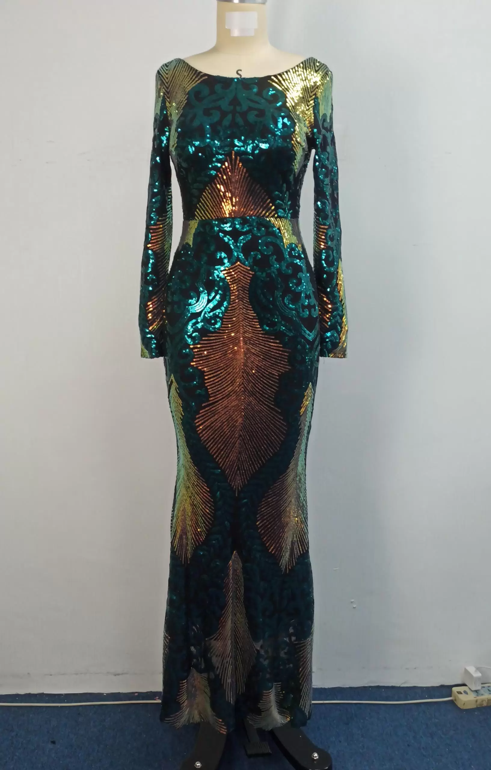 Sequin Backless Evening Gown Dress