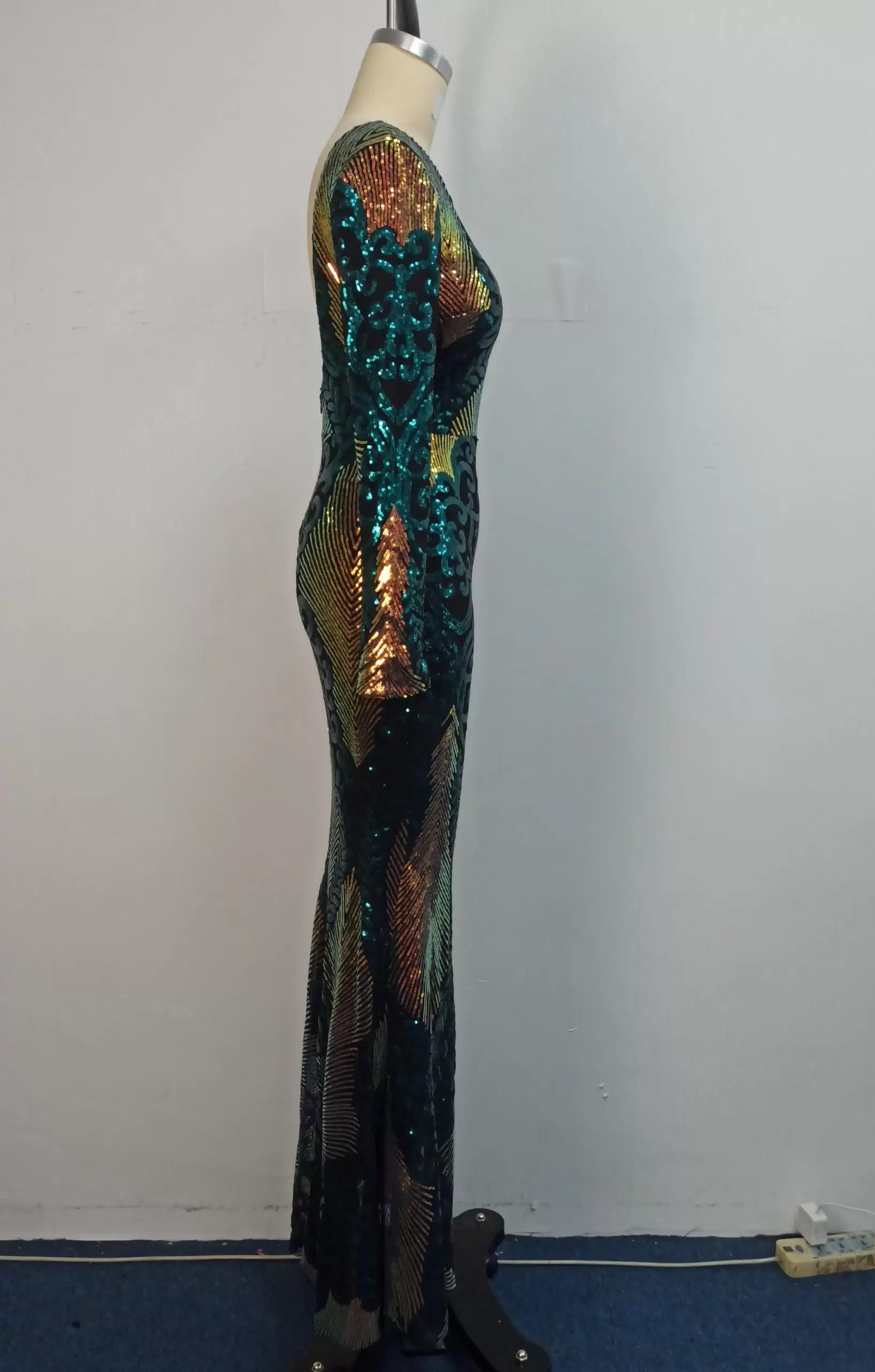Sequin Backless Evening Gown Dress