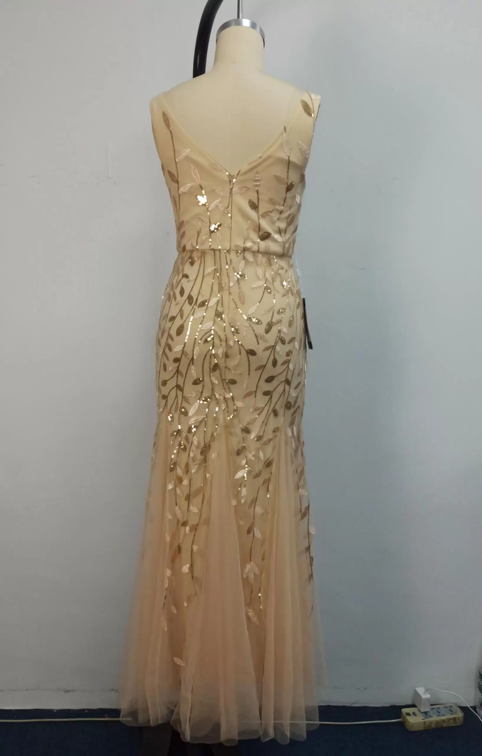 Sequin V Neck Mermaid Gown