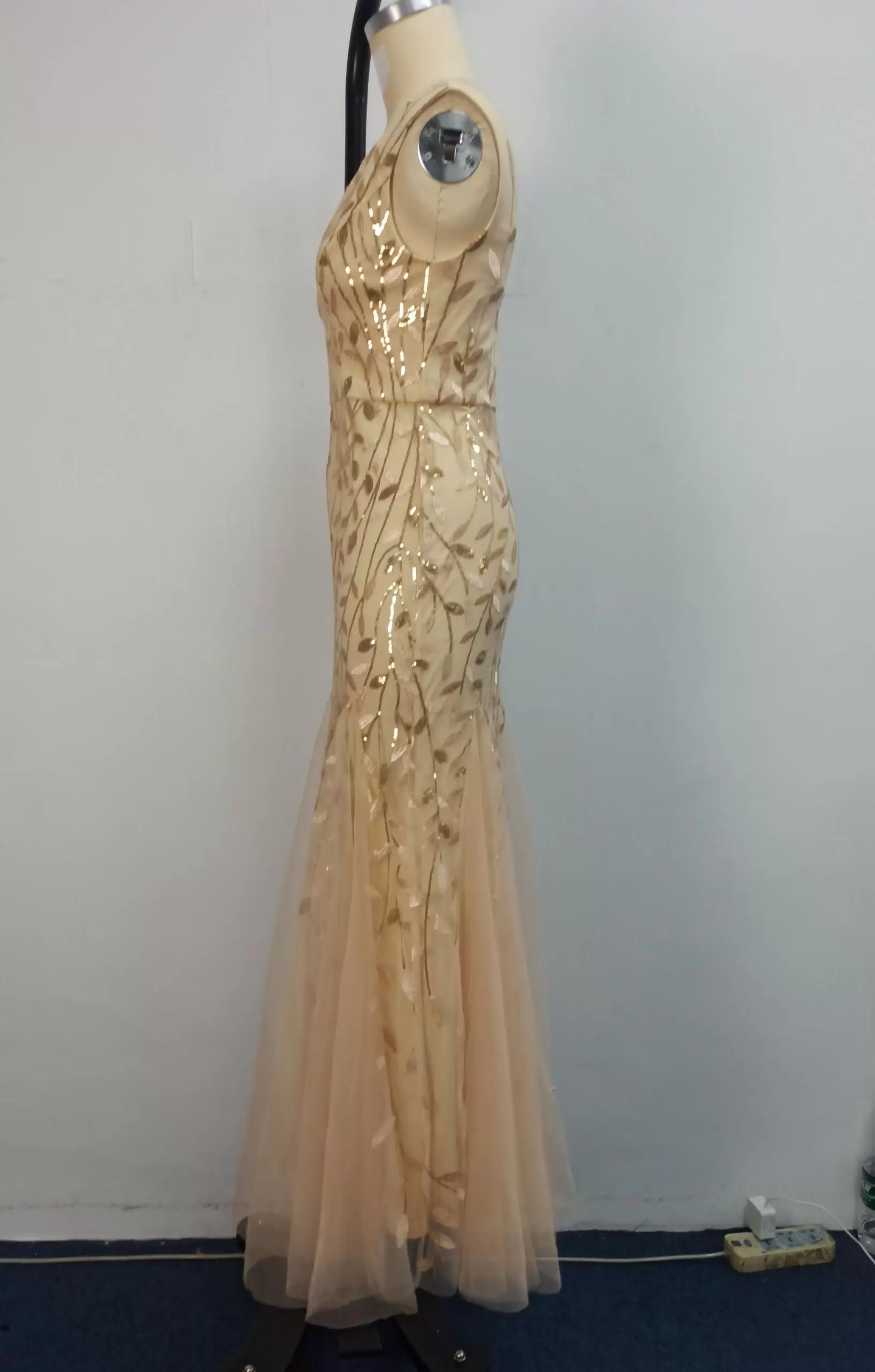 Sequin V Neck Mermaid Gown