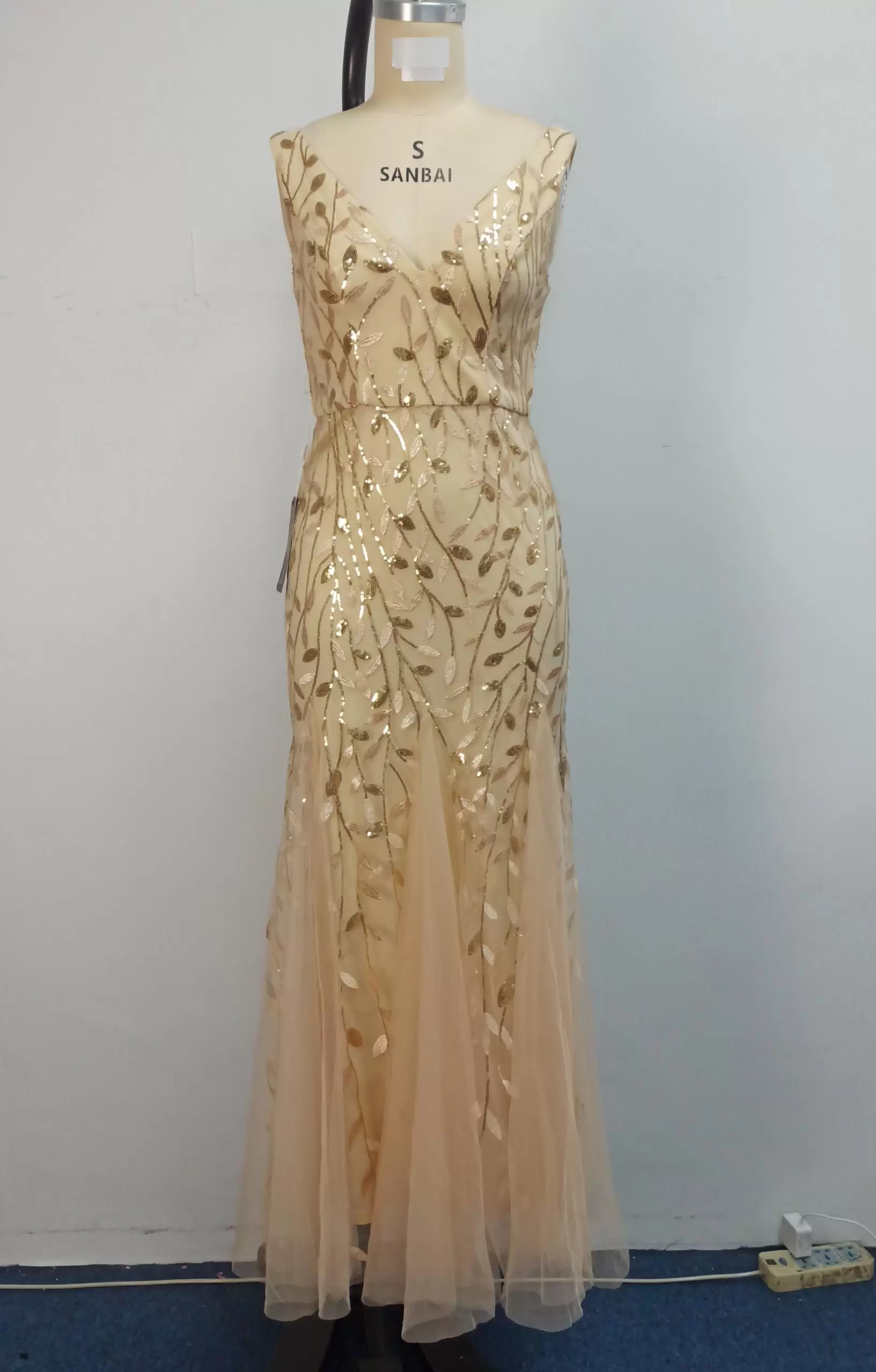 Sequin V Neck Mermaid Gown