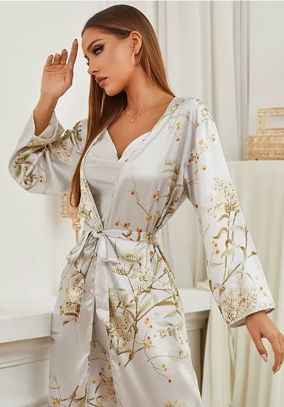 ​​Silk Print Robe Set