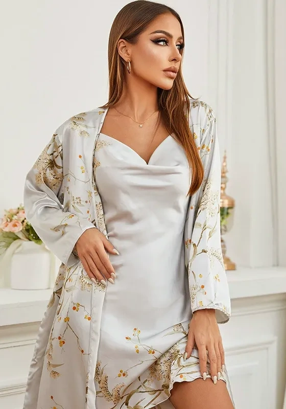​​Silk Print Robe Set