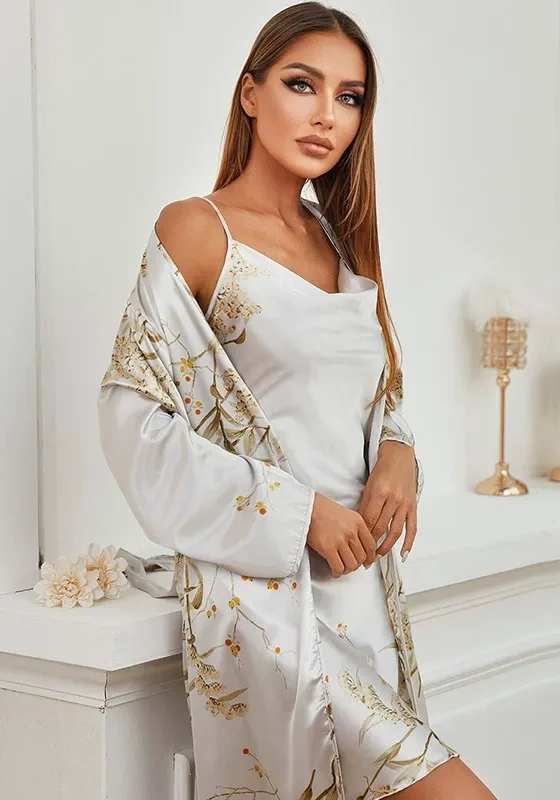 ​​Silk Print Robe Set