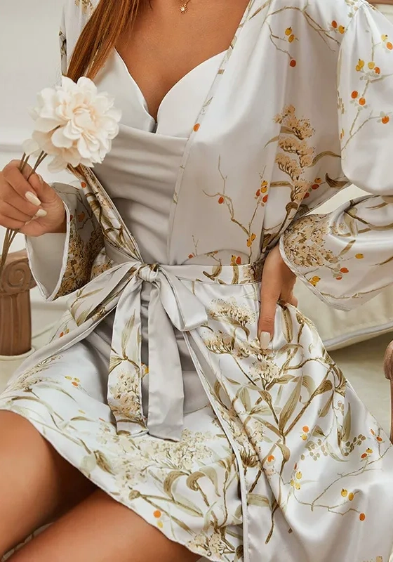 ​​Silk Print Robe Set