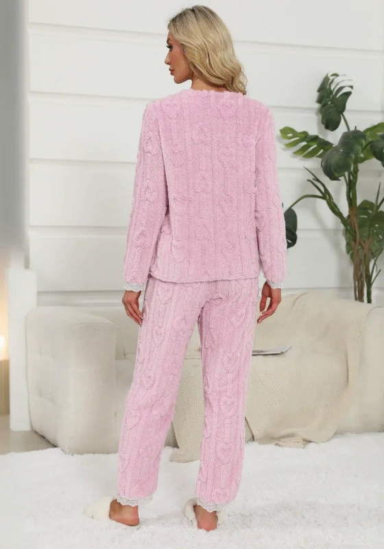 Fleece Button Front Lounge Set​